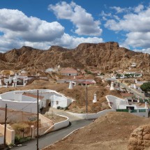 Cave dwellings of Guadix seen from the viewpoint Mirador Padre Poveda
